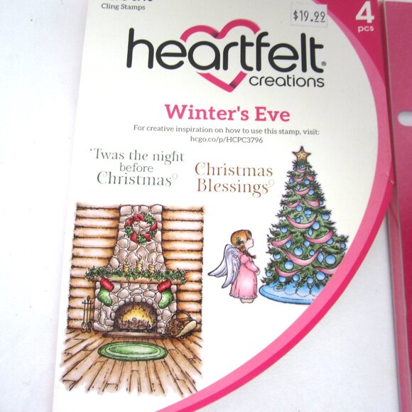 Heartfelt Creations Winter's Eve Cling Stamps Christmas Tree Angel Holiday - Picture 2 of 3